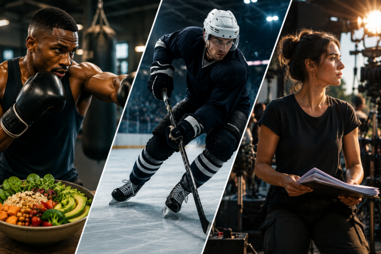 boxer hockey player and film professional representing plant-based living and performance