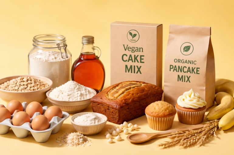 Vegan and organic baking mixes made with natural ingredients