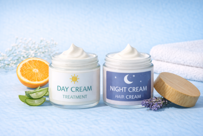 vegan organic and cruelty-free day and night skin creams made with natural ingredients