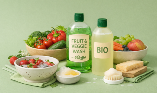 Eco-friendly fruit and vegetable wash used on fresh produce