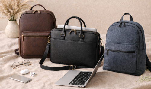 vegan leather backpacks and laptop cases made without animal leather or animal-derived components